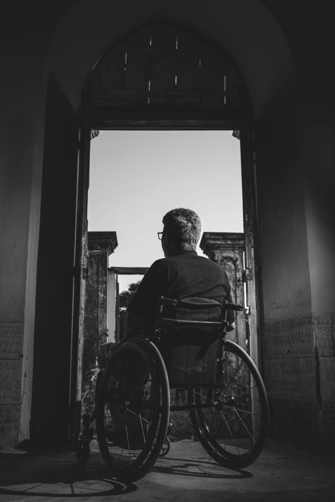 traveller in wheelchair